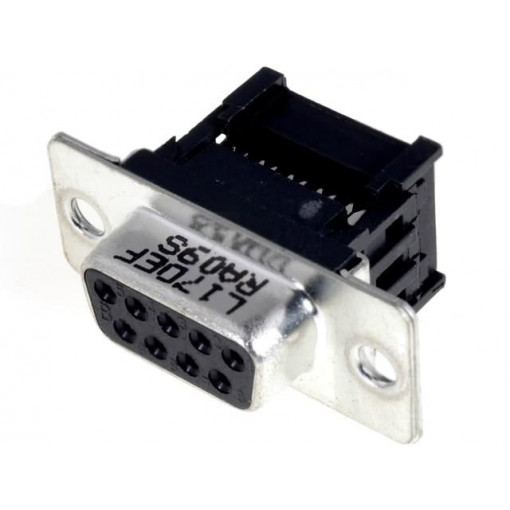 L17DEFRA09S; D-Sub; PIN: 9; plug; female; for ribbon cable; IDC; 5A; 250V; 20mΩ; AMPHENOL