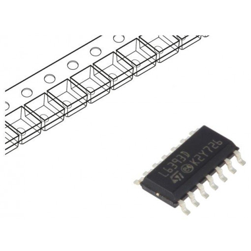 L6393D; IC: driver; high-/low-side,IGBT gate driver,MOSFET gate driver; STMicroelectronics