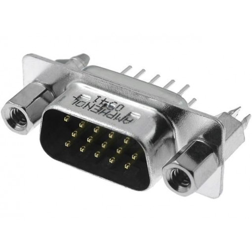 L717HDEH15POL2RM8; D-Sub HD; PIN: 15; socket; male; on PCBs,PCB snap; straight; THT; AMPHENOL