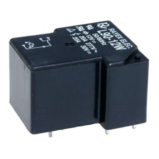 L90-12W; Relay: electromagnetic; SPDT; Ucoil: 12VDC; 30A; Series: L90; 900mW; Recoy/RAYEX ELECTRONICS
