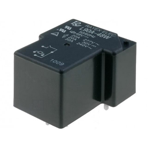 L90A-48W; Relay: electromagnetic; SPST-NO; Ucoil: 48VDC; 30A; Series: L90; Recoy/RAYEX ELECTRONICS L90A-48W; Relay: electromagnetic; SPST-NO; Ucoil: 48VDC; 30A; Series: L90; Recoy/RAYEX ELECTRONICS
