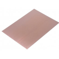 ; Laminate; FR4; 1mm; L: 297mm; W: 210mm; Coating: copper; 