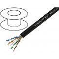 LAN-UT11; Wire; U/UTP; 5e; outdoor; solid; Cu; 4x2x24AWG; PE; black; 100m; TECHNOKABEL
