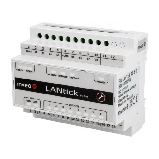 LANTICK PE-8-0; Industrial module: digital output; Number of ports: 1; 10÷24VDC; INVEO