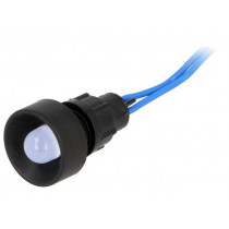 LB-D10-230AC; Indicator: LED; recessed; 230VAC; Cutout: Ø13mm; IP40; 300mm leads; POLAM-ELTA