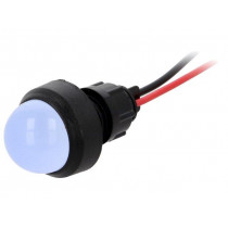 LB-D20-220DC; Indicator: LED; prominent; 220VDC; Cutout: Ø13mm; IP40; 300mm leads; POLAM-ELTA