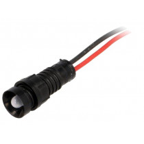 LB-D5-220DC; Indicator: LED; recessed; 220VDC; Cutout: Ø11mm; IP40; 300mm leads; POLAM-ELTA