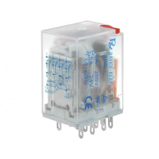 LB4HN-12DTS; Relay: electromagnetic; 4PDT; Ucoil: 12VDC; 5A/240VAC; 5A/24VDC; 5A; Recoy/RAYEX ELECTRONICS LB4HN-12DTS; Relay: electromagnetic; 4PDT; Ucoil: 12VDC; 5A/240VAC; 5A/24VDC; 5A; Recoy/RAYEX ELECTRONICS