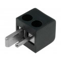 ; Plug; loudspeaker; male; screw terminal; angled 90°; Colour: black; 