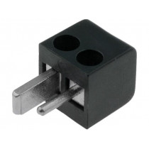 ; Plug; loudspeaker; male; screw terminal; angled 90°; Colour: black; 