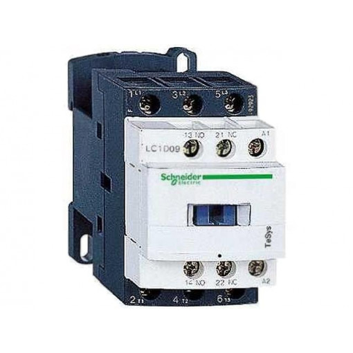 LC1D09E7; Contactor: 3-pole; NO x3; Auxiliary contacts: NO + NC; 48VAC; 9A; SCHNEIDER ELECTRIC
