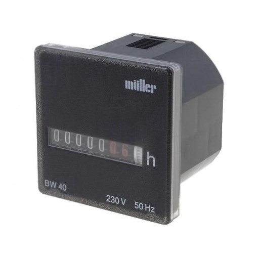 BW4018-23050; Counter: electromechanical; mechanical indicator; working time; MÜLLER BW4018-23050; Counter: electromechanical; mechanical indicator; working time; MÜLLER