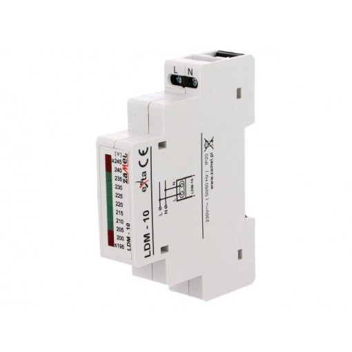 LDM-10; Module: voltage indicator; 230VAC; IP20; DIN; 90x17.5x66mm; ZAMEL LDM-10; Module: voltage indicator; 230VAC; IP20; DIN; 90x17.5x66mm; ZAMEL