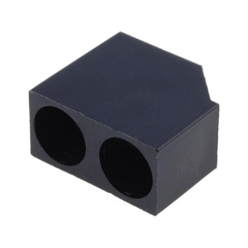 ; LED housing; 5mm; polyamide; angular; black; UL94V-2; H: 12.4mm; FIX&FASTEN