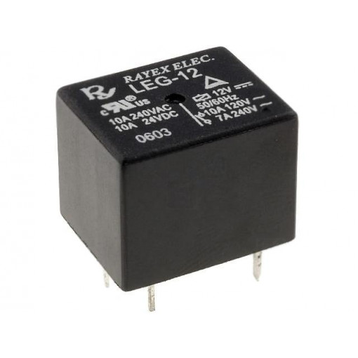 LEG-12; Relay: electromagnetic; SPDT; Ucoil: 12VDC; 10A/120VAC; 10A/24VDC; Recoy/RAYEX ELECTRONICS LEG-12; Relay: electromagnetic; SPDT; Ucoil: 12VDC; 10A/120VAC; 10A/24VDC; Recoy/RAYEX ELECTRONICS