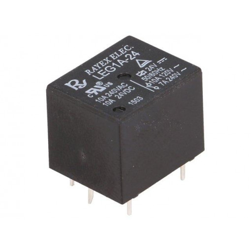 LEG1A-24; Relay: electromagnetic; SPST-NO; Ucoil: 24VDC; 10A/120VAC; 360mW; Recoy/RAYEX ELECTRONICS
