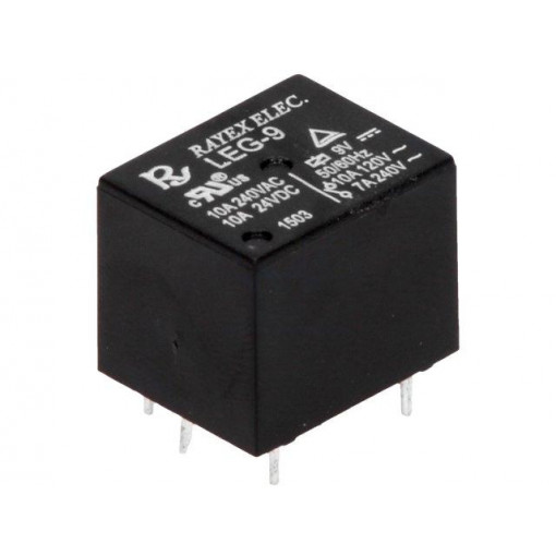 LEG-9; Relay: electromagnetic; SPDT; Ucoil: 9VDC; 10A/120VAC; 10A/24VDC; Recoy/RAYEX ELECTRONICS