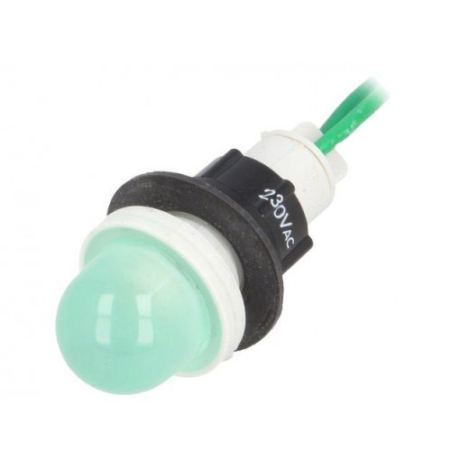 LG-D16H-230AC; Indicator: LED; prominent; 230VAC; Cutout: Ø13mm; 300mm leads; POLAM-ELTA