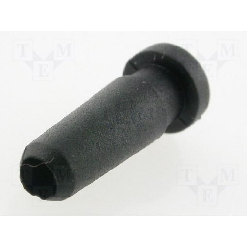 ; Strain relief; Ømount.hole: 4mm; Øhole: 2.3mm; black; FIX&FASTEN
