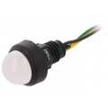 LGY-D20-230ACWK; Indicator: LED; prominent; 230VAC; Cutout: Ø13mm; IP40; 300mm leads; POLAM-ELTA