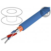 400031; Wire: DMX; Core: stranded; 2x0,22mm2; 110Ω; -30÷70°C; Colour: blue; HELUKABEL