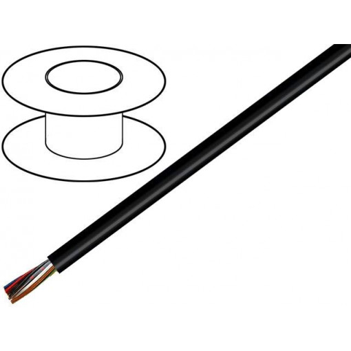 0162 061 05; Wire; LiYY; 2x0,75mm2; unshielded; 300V; PVC; Cu; stranded; black; TECHNOKABEL