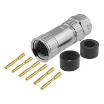 LJ23-06DFFC-SL7001; Connector: M23; plug; PIN: 6; female; crimped; for cable; straight; AMPHENOL