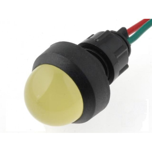 LKD12-24-Y; Indicator: LED; prominent; 12÷24VDC; 12÷24VAC; Cutout: Ø13mm; IP20; ELPROD