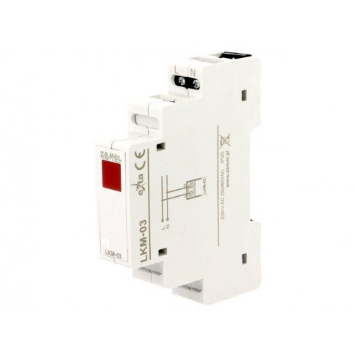 LKM-03-10; Module: voltage indicator; 230VAC; IP20; DIN; 90x17.5x66mm; ZAMEL