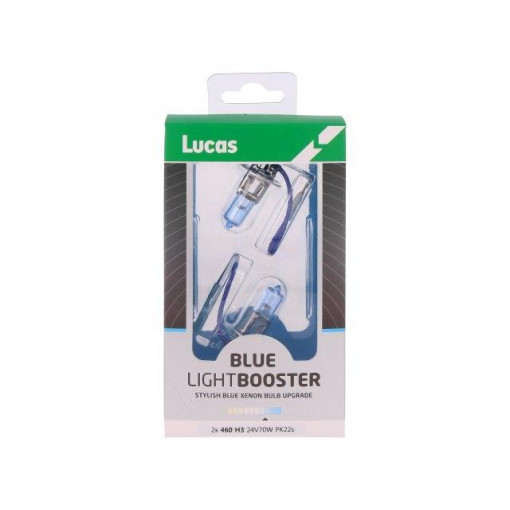 LLX460BLX2; Filament lamp: automotive; PK22s; white-blue; 24V; 70W; BLUE; H3; LUCAS