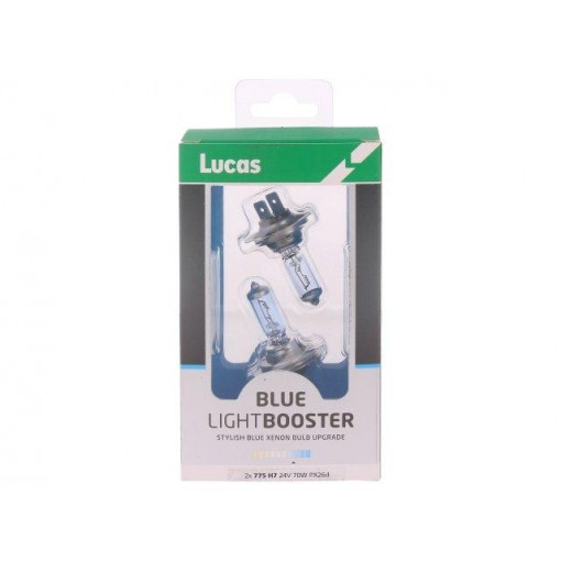 LLX775BLX2; Filament lamp: automotive; PX26d; white-blue; 24V; 70W; BLUE; H7; LUCAS