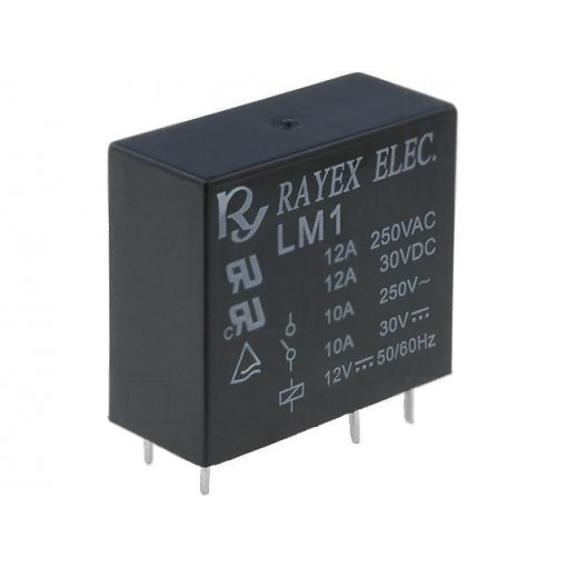 LM1-48D; Relay: electromagnetic; SPDT; Ucoil: 48VDC; 12A/250VAC; 12A/30VDC; Recoy/RAYEX ELECTRONICS