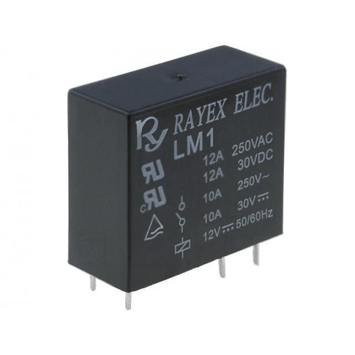 LM1-5D; Relay: electromagnetic; SPDT; Ucoil: 5VDC; 12A/250VAC; 12A/30VDC; Recoy/RAYEX ELECTRONICS
