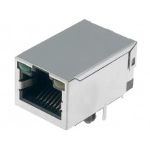 LMJ2018811100DL1T4; Socket; RJ45; PIN: 8; shielded,with LED; Layout: 8p8c; THT; AMPHENOL