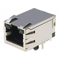 LMJ2018813130DL3T1LFG; Socket; RJ45; PIN: 8; shielded,with LED; Layout: 8p8c; THT; AMPHENOL