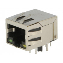 LMJTAB881243ML; Socket; RJ45; PIN: 8; shielded,with LED; Layout: 8p8c; THT; AMPHENOL