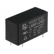 LMR1-24D; Relay: electromagnetic; SPDT; Ucoil: 24VDC; 12A/250VAC; 12A/30VDC; Recoy/RAYEX ELECTRONICS