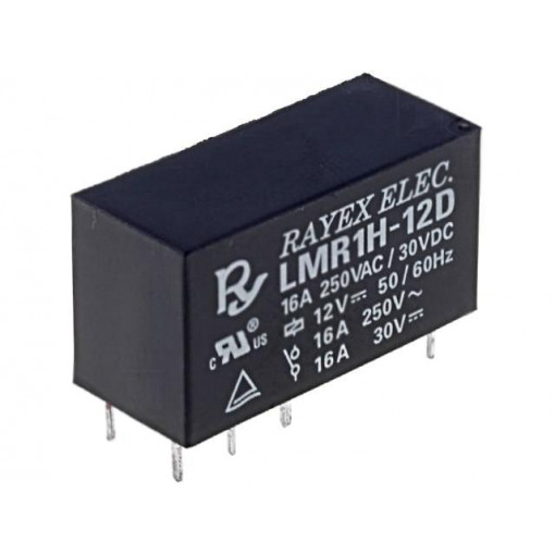 LMR1H-12D; Relay: electromagnetic; SPDT; Ucoil: 12VDC; 16A/250VAC; 16A/30VDC; Recoy/RAYEX ELECTRONICS
