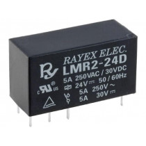 LMR2-24D; Relay: electromagnetic; DPDT; Ucoil: 24VDC; 5A/250VAC; 5A/30VDC; Recoy/RAYEX ELECTRONICS