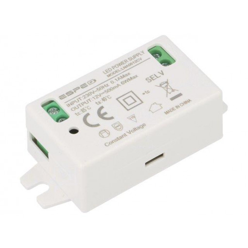 LNA0612CV; Power supply: switched-mode; LED; 6W; 12VDC; 500mA; 220÷240VAC; ESPE