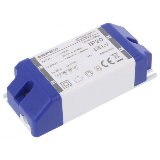 LNB1212CV; Power supply: switched-mode; LED; 12W; 12VDC; 1A; 220÷240VAC; OUT: 1; ESPE