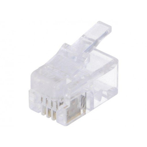 MP0017; Plug; RJ10; PIN: 4; unshielded; gold-plated; Layout: 4p4c; crimped; LOGILINK MP0017; Plug; RJ10; PIN: 4; unshielded; gold-plated; Layout: 4p4c; crimped; LOGILINK