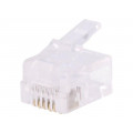 MP0019; Plug; RJ12; PIN: 6; unshielded; gold-plated; Layout: 6p6c; crimped; LOGILINK