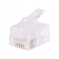 MP0019; Plug; RJ12; PIN: 6; unshielded; gold-plated; Layout: 6p6c; crimped; LOGILINK