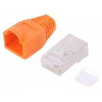 MP0022O; Plug; RJ45; PIN: 8; Cat: 6; shielded,with protection; Layout: 8p8c; LOGILINK