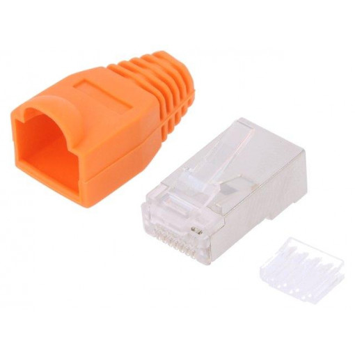 MP0022O; Plug; RJ45; PIN: 8; Cat: 6; shielded,with protection; Layout: 8p8c; LOGILINK