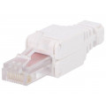 MP0025; Plug; RJ45; PIN: 8; Cat: 6; Layout: 8p8c; 23AWG÷26AWG; Colour: white; LOGILINK