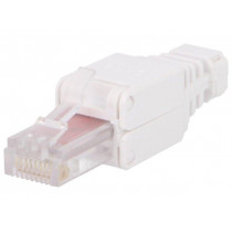 MP0025; Plug; RJ45; PIN: 8; Cat: 6; Layout: 8p8c; 23AWG÷26AWG; Colour: white; LOGILINK