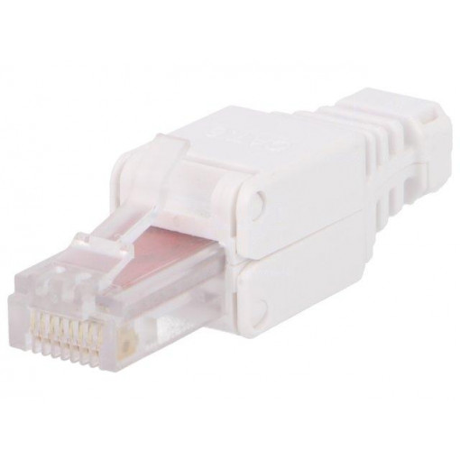 MP0025; Plug; RJ45; PIN: 8; Cat: 6; Layout: 8p8c; 23AWG÷26AWG; Colour: white; LOGILINK