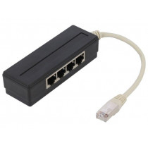 MP0032; Splitter; splitter; RJ45 plug,RJ45 socket x4; Colour: black; LOGILINK